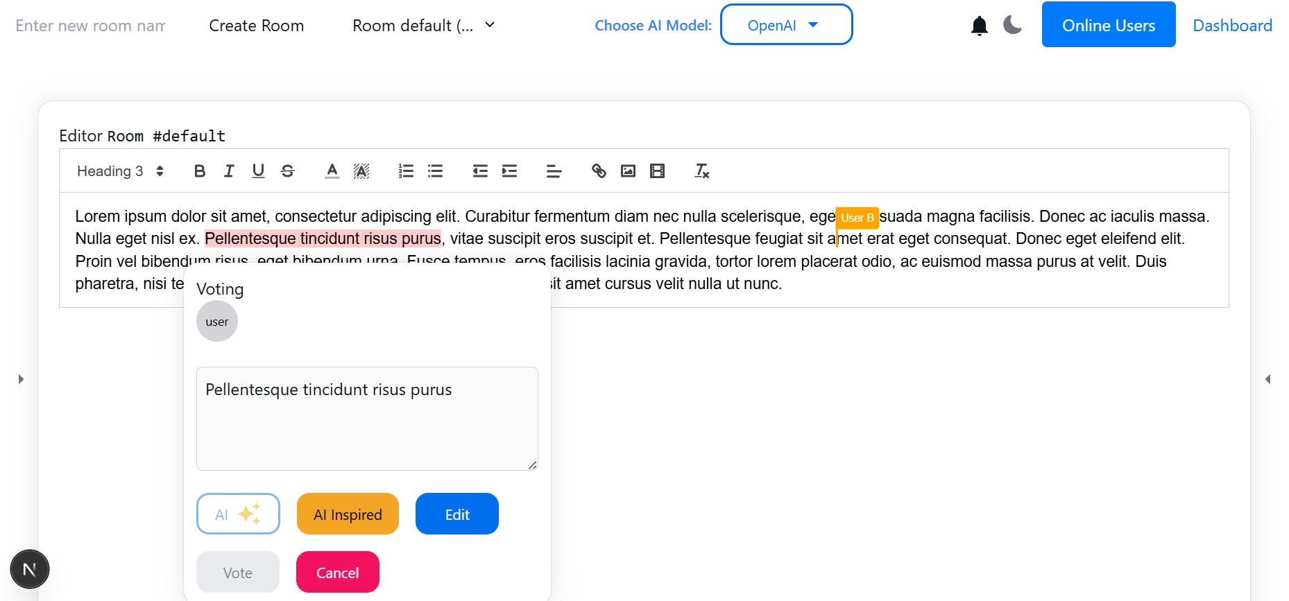 Right-click tooltip showing an AI contribution's detail